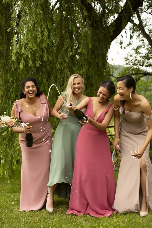 Jolie E216 Elegant Bridesmaid Dress with Chiffon Bows Essentials